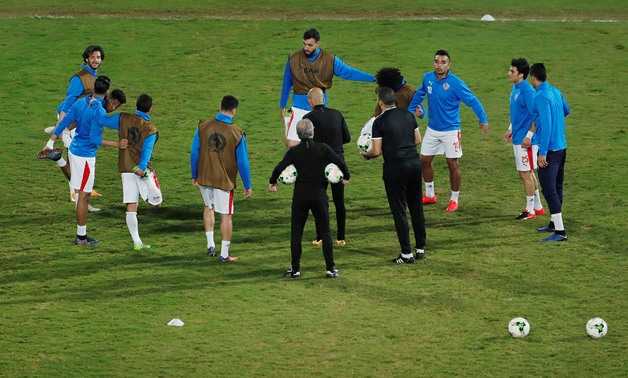 Soccer Football - African Confederation Cup - Group Stage - Group D - Zamalek v Gor Mahia FC - Borg El Arab Stadium, Alexandria, Egypt - March 10, 2019 Zamalek players during the warm up before the match REUTERS/Amr Abdallah Dalsh
