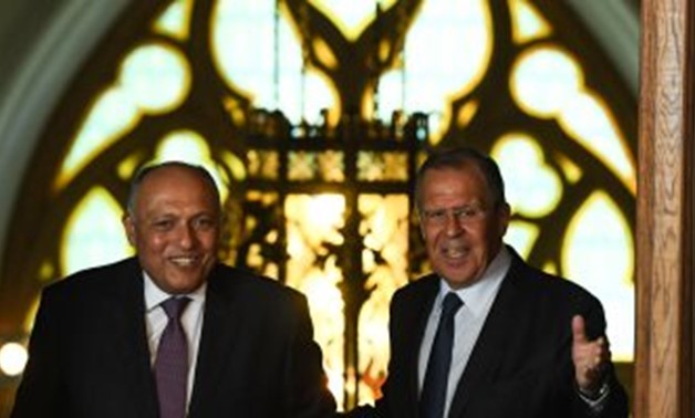 Egypt's minister of Foreign affairs Sameh Shoukry and his Russian counterpart Sergey Lavrov