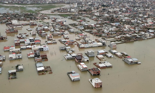 An aerial view of flooding in Golestan province, Iran March 27, 2019. Official Iranian President website/Handout via REUTERS