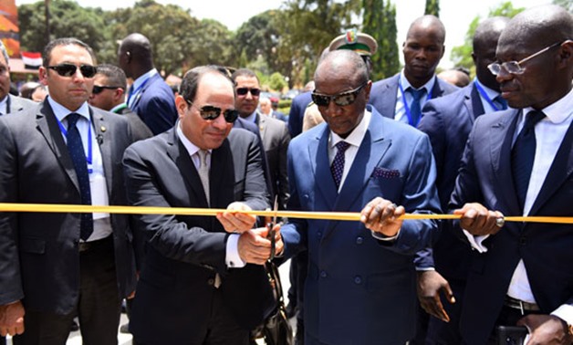 President Abdel Fatah al-Sisi and Guinea' s President Alpha Conde inaugurate university named after President Sisi - pres p photo