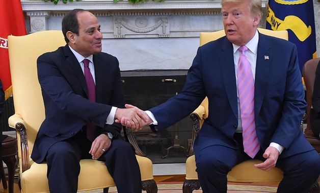 Egyptian President Abdel Fatah al Sisi meets American counterpart Donald Trump- press photo