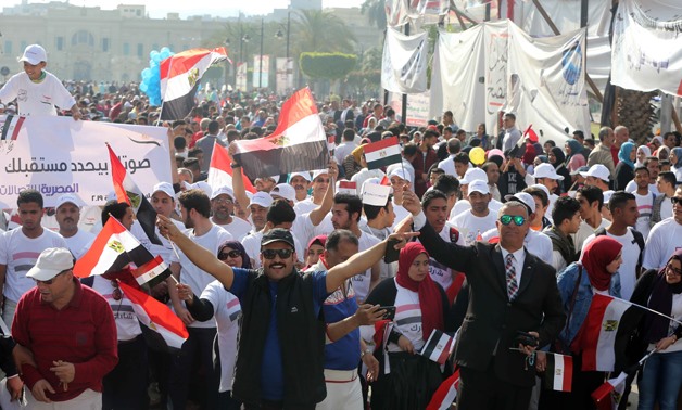 Hundreds of Egyptian citizens took part in an election rally in Cairo's Abdeen square – Egypt Today/Hossam Atef