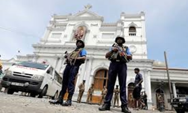 Sri Lankan military officials stand guard in front of the St. Anthony's Shrine, Kochchikade church after an explosion in Colombo, Sri Lanka April 21, 2019. REUTERS/Dinuka Liyanawatte
