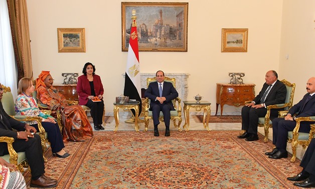 President Abdel Fatah al-Sisi received the African Commission on Human and peoples’ Rights (ACHPR) delegation in Cairo Monday, 