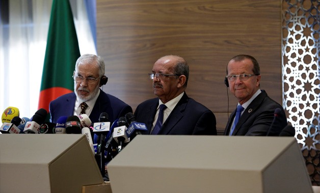 Libyan Foreign Affairs Minister, Mohamed Taher Siala (L), Martin Kobler (R), a Special Representative and Head of the UN Support Mission in Libya (UNSMIL) and Algeria's Minister for African and Maghreb affairs, Abdelkader Messahel - Reuters/ Ramzi Boudina