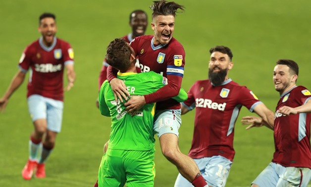 Villa players celebrate the victory, photo courtesy of Aston Villa website 