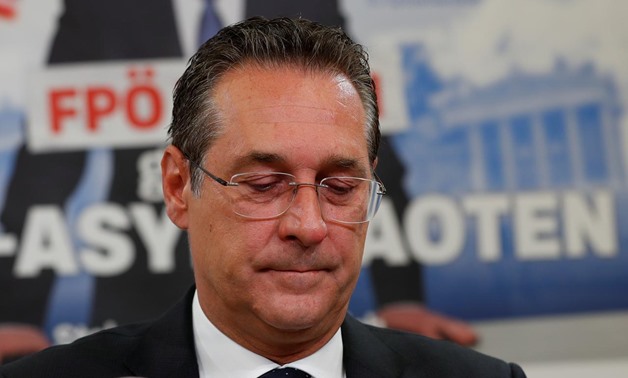 FILE PHOTO: Austria's Vice Chancellor and head of Freedom Party Heinz-Christian Strache addresses the media in Vienna, Austria April 23, 2019. REUTERS/Leonhard Foeger/File Photo
