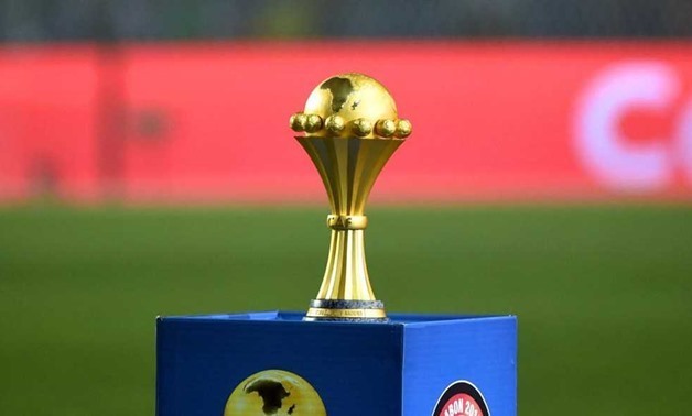 FILE - African Cup of Nations trophy