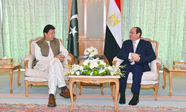 Egyptian President Abdel Fattah El Sisi received on Friday Pakistani Prime Minister Imran Khan at his residence in Mecca- press photo