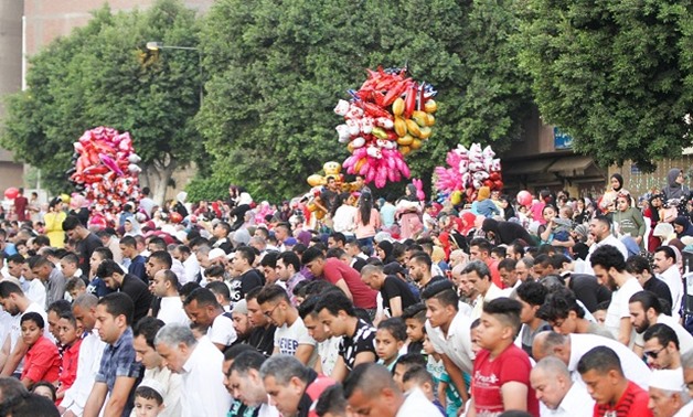 File- Egyptians performing Eid prayer at Amr Ibn al-Aas Mosque, Cairo, on 1st day of Eid al-Fitr - Amr Mostafa/Egypt Today