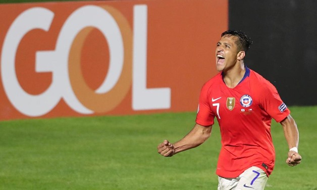 Chile's Alexis Sanchez celebrates scoring their third goal against Japan in their 2019 Copa America Group C match at Morumbi Stadium in Sao Paulo. Reuters
