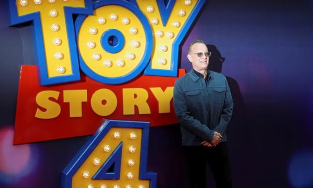 FILE PHOTO: Cast member Tom Hanks attends the UK premiere of "Toy Story 4" in London, Britain, June 16, 2019. REUTERS/Simon Dawson/File Photo.