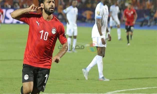 Salah celebrates his goal against DRC - File