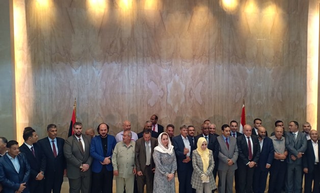 The delegation of Libyan members of parliament in Egypt: photo via Egypt Today