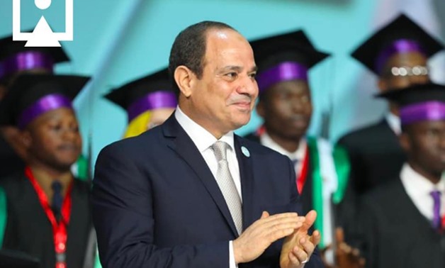 President Abdel Fatah al-Sisi honored Wednesday July 2019 a number of African young people in the second session of the seventh edition of the National Youth Conference