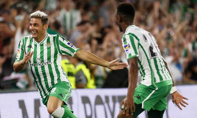 File- Joaquin celebrates scoring for Betis, Reuters 