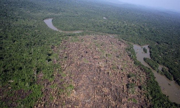 FILE PHOTO: An aerial view of a tract of Amazon jungle recently cleared by loggers and farmers near the city of Novo Progresso, Para state, Brazil, September 22, 2013. REUTERS/Nacho Doce
