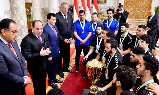 President Abdel Fatah al-Sisi praised on Tuesday Egypt’s U-19 handball team's global achievement of winning the World Championship title for the first time - Press photo