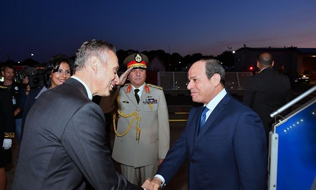 President Abdel Fatah al-Sisi arrives in France’s Biarritz resort on Saturday to participate in the 2019 G7 Summit- press photo