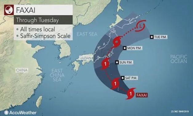 Typhoon Faxai satellite image: Faxai through Tuesday (Image: AccuWeather)
