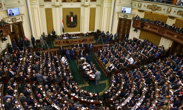 A general view shows members of the Egyptian parliament attending the opening session at the main headquarters of Parliament in Cairo, Egypt, January 10, 2016. REUTERS/Stringer