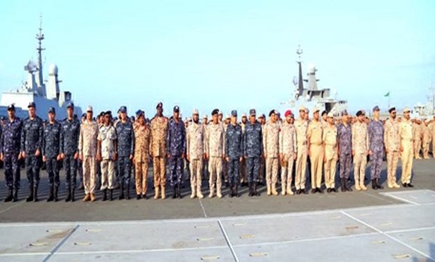 Units from Egyptian Navvy and other participating forces pose for a photo ahead of the start of "Red Waves 1" joint military exercise in Saudi Arabia on Tuesday, 1 January,2019 - Photo: Egyptian Army Spokesperson
