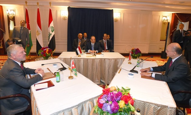 The tripartite summit between Egypt, Jordan, and Iraq: press photo