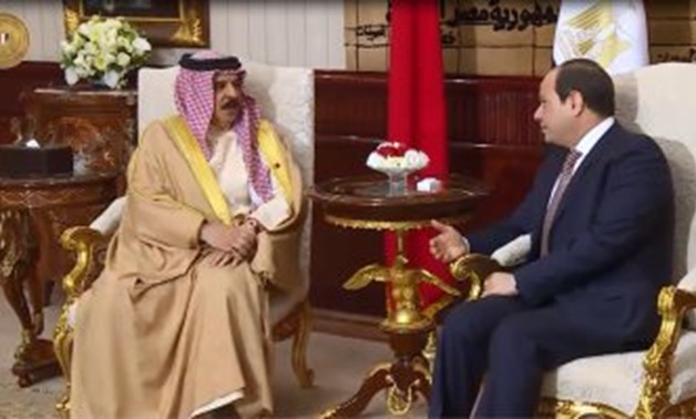 FILE - President Abdel Fatah al-Sisi and King of Bahrain Hamad bin Isa Al Khalifa
