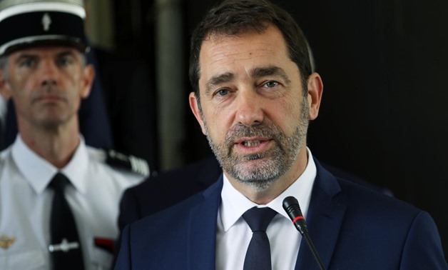 FILE PHOTO: French Interior Minister Christophe Castaner speaks during a joint news conference with Ivory Coast Security Minister Sidiki Diakite in Abidjan, Ivory Coast May 20, 2019. REUTERS/Luc Gnago
