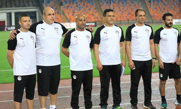 FILE- Hossam El Badry with the coaching staff 

