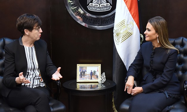 Investment Minister Sahar Nasr meets with Secretary General of France-Africa Summit 2020 Stephanie Rivoal Reminisces- press photo