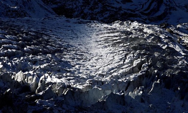 FILE PHOTO: Seracs are pictured at the Bossons glacier in the Mont-Blanc massif on a sunny autumn day in Chamonix, France October 8, 2019. REUTERS/Denis Balibouse/File Photo
