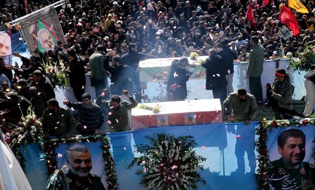 Iranian people attend a funeral procession and burial for Iranian Major-General Qassem Soleimani, head of the elite Quds Force, who was killed in an air strike at Baghdad airport, at his hometown in Kerman, Iran January 7, 2020. Mehdi Bolourian/Fars News 