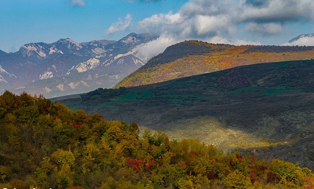 Gabala State Nature Sanctuary mountains and clouds view in autumn- CC via Wikimedia