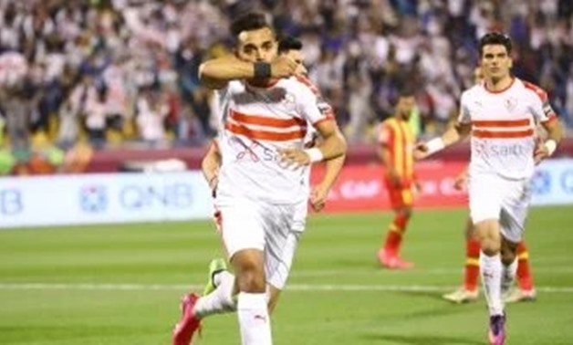 Obama celebrates scoring the opening goal, photo courtesy of Zamalek Today 