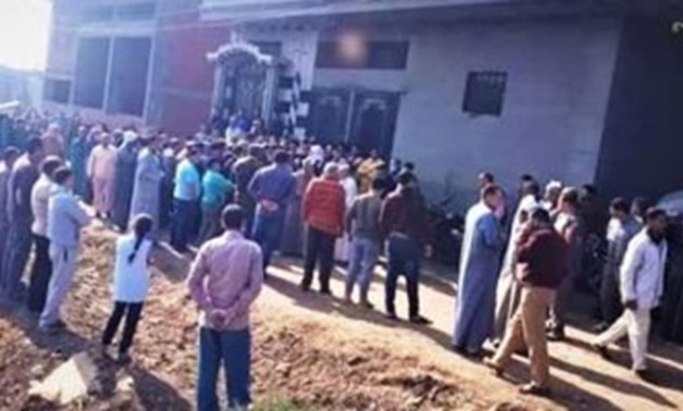 The locals of Shubra al-Bahw village, in Dakahlia, protest the burial of a female doctor who died from COVID-19 - photo via Youtube