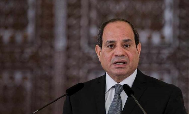 Egyptian President Abdel Fattah al-Sisi delivers a statement during a joint news conference with Romanian President Klaus Iohannis in Bucharest, Romania, June 19, 2019. Inquam Photos/Octav Ganea via REUTERS