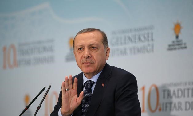 Turkish President Tayyip Erdogan makes a speech during a fast-breaking iftar dinner in Ankara, Turkey, June 6, 2017. Picture taken June 6, 2017.- Press photo via Reuters