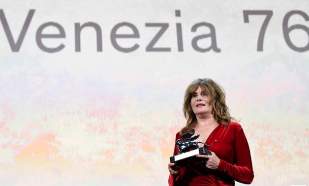 The 76th Venice Film Festival - Awards Ceremony - Venice, Italy, September 7, 2019 - Emmanuelle Seigner accepts on behalf of director Roman Polanski the Silver Lion award - Grand Jury Prize. REUTERS/Piroschka van de Wouw