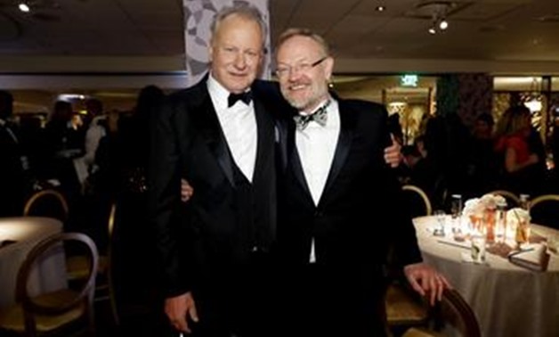 FILE PHOTO: HBO Golden Globe After Party - Beverly Hills, California, U.S., January 5, 2020 - Stellan Skarsgard and Jared Harris. REUTERS/Mario Anzuoni.