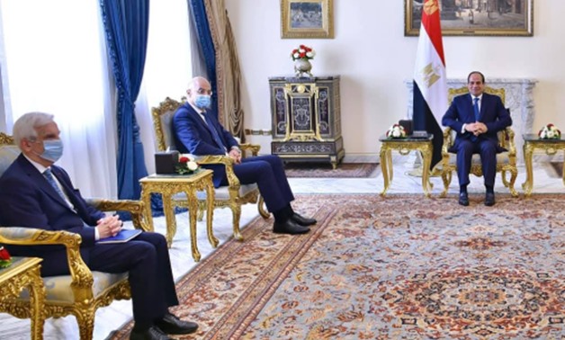 Egyptian President Abdel Fattah El-Sisi on Thursday received the Greek foreign minister in Cairo - Press photo