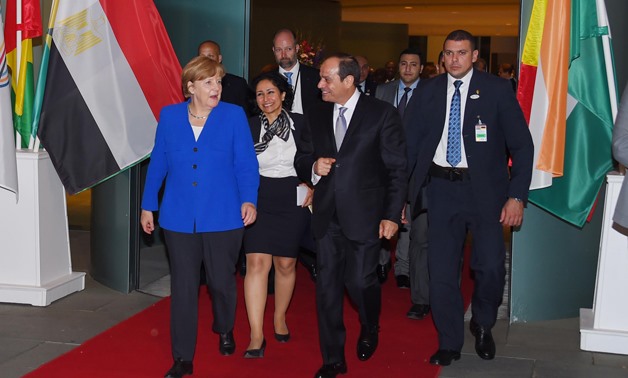 President Abdel Fatah Al-Sisi,(R) - Chancellor Angela Merkel, (L) - File photo