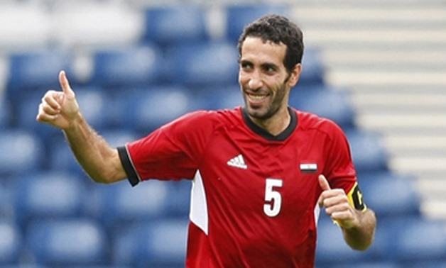 Egypt's Mohamed Aboutrika celebrates his goal during their men's first round Group C preliminary soccer match against Belarus at the London 2012 Olympic Games - Ruters