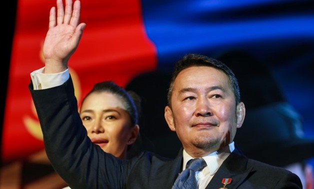 Presidential candidate Khaltmaa Battulga, pictured on June 11, 2017, has been plagued by reports of an offshore account and arrests of many of his colleagues by Mongolia's anti-corruption body - Yahoo News