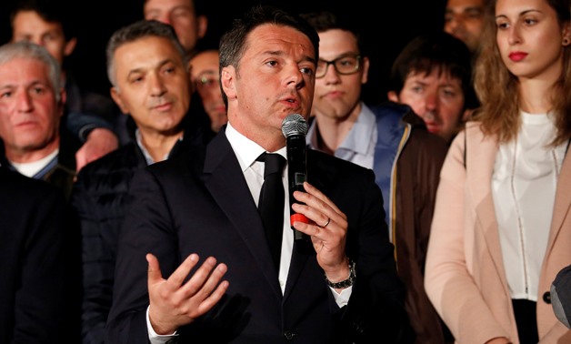 Italy's former Prime Minister Matteo Renzi speaks at the Democratic Party (PD) headquarters in Rome, Italy, April 30, 2017. REUTERS/Remo Casilli/File Photo