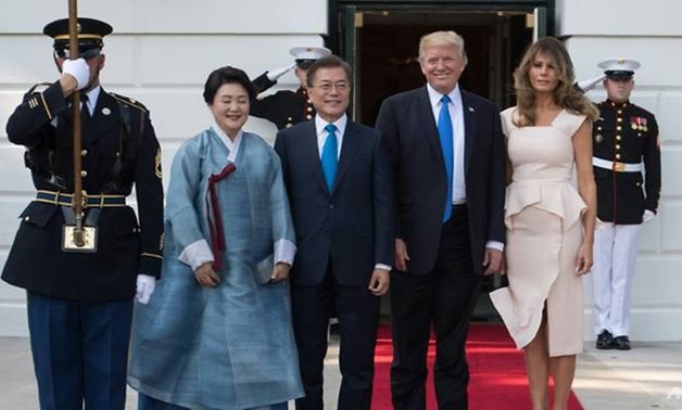 Moon and Trump were due to have dinner late Thursday and hold formal talks on Friday.  AFP
