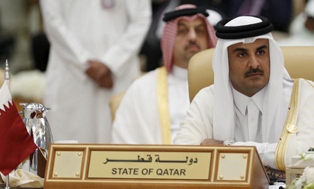 The Emir of Qatar Tamim bin Hamad Al-Thani attends the final session of the South American-Arab countries summit in Riyadh. REUTERS/Faisal Al Nasser