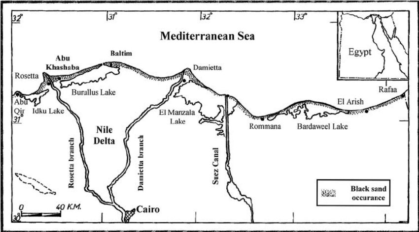 Map-of-northern-part-of-Egypt-showing-the-black-sand-deposits-dotted-coastal-strip-and