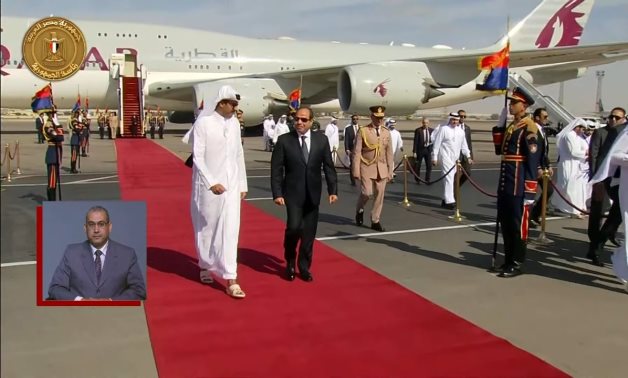 President Sisi receives Emir Tamim for Egyptian-Qatari summit